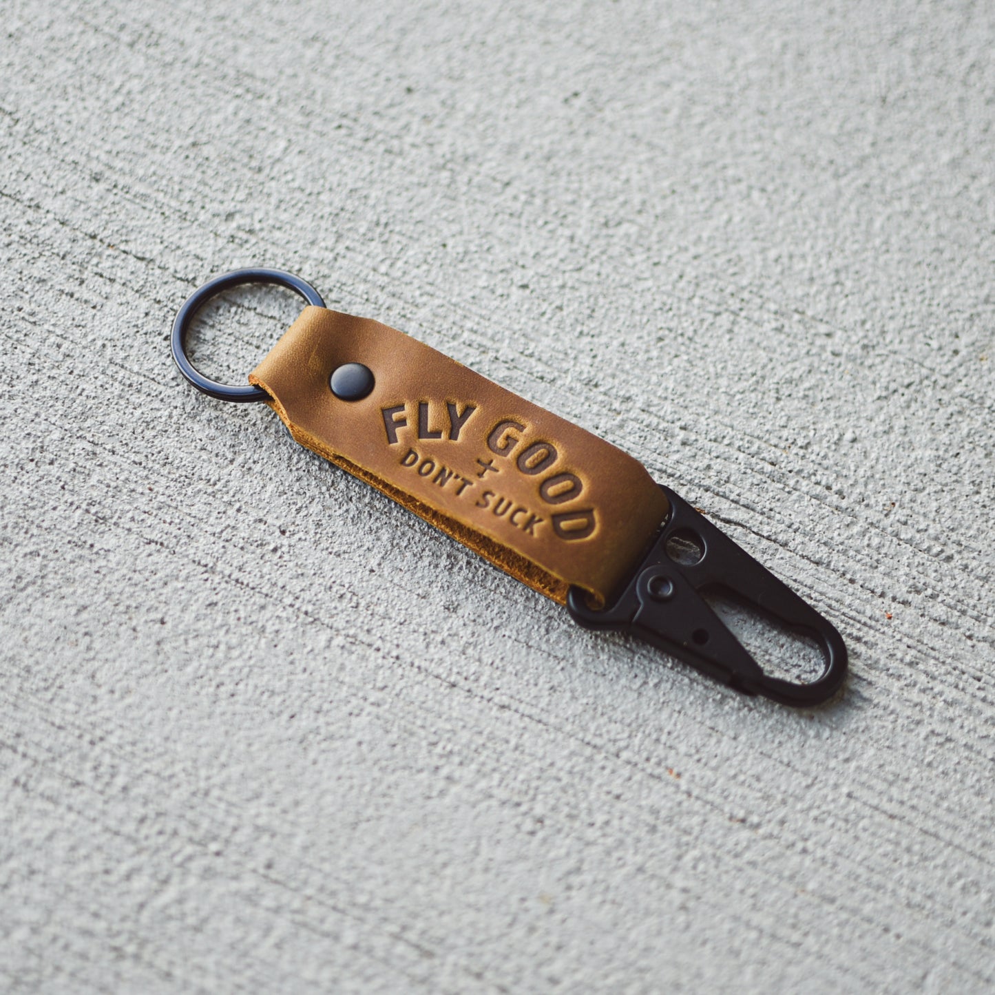 Leather Fly Good Don't Suck Keychain