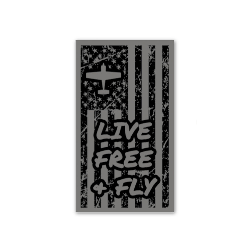GRAPHITE FLAG STICKER (LIVE FREE & FLY)