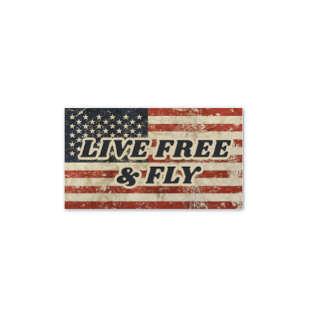 VINTAGE FLAG STICKER (LIVE FREE & FLY)