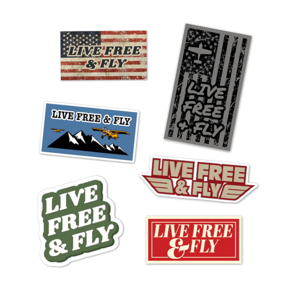 Live Free & Fly Sticker Pack