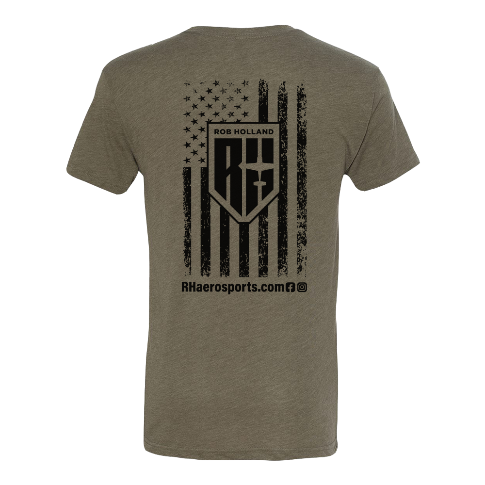RH Aerosports Military Green Flag Tee