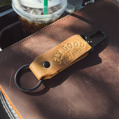 Leather Fly Good Don't Suck Keychain