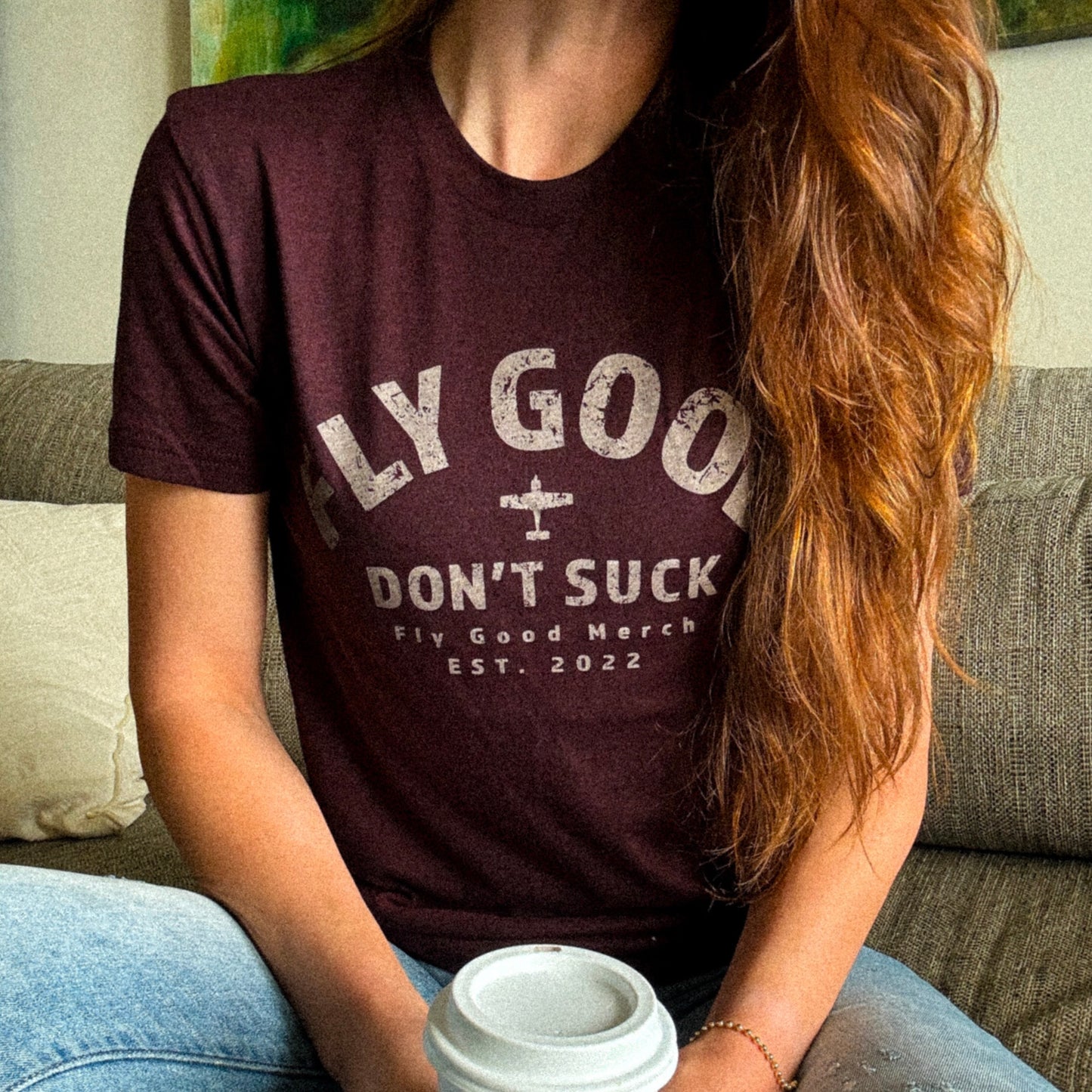 Fly Good Don't Suck Vintage Tee - Cardinal Black (Old Design)