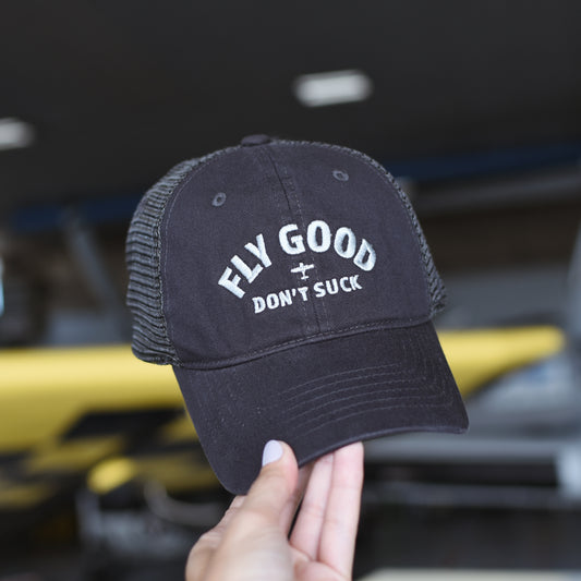 FLY GOOD DON'T SUCK HAT - Charcoal