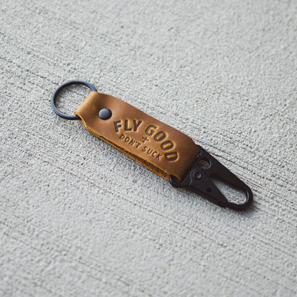Leather Fly Good Don't Suck Keychain