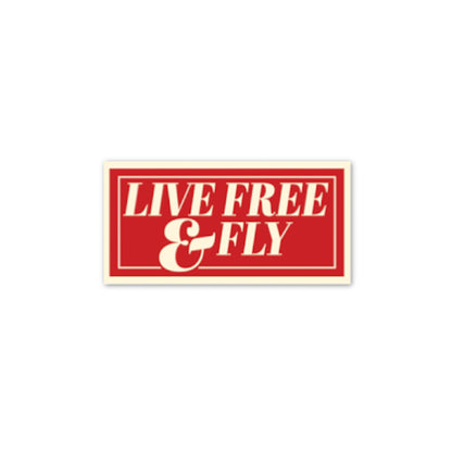 RED LF+F STICKER  (LIVE FREE & FLY)
