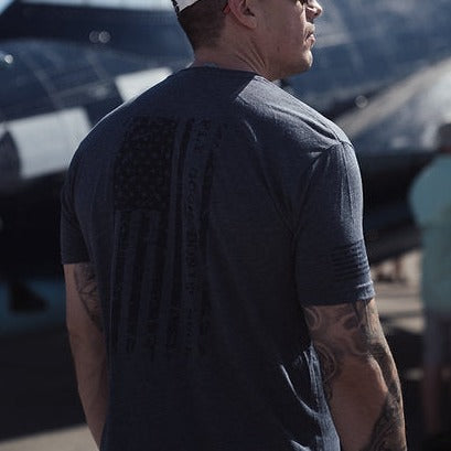FLY GOOD DON'T SUCK® FLAG TEE // VINTAGE NAVY