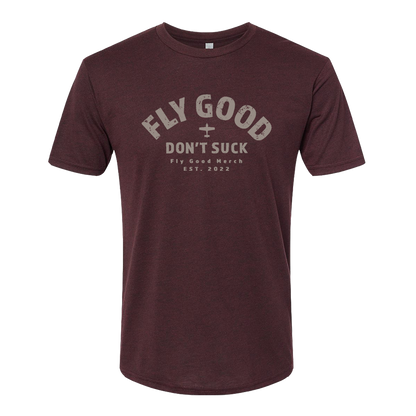 FLY GOOD DON'T SUCK VINTAGE TEE // CARDINAL RED