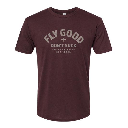 FLY GOOD DON'T SUCK VINTAGE TEE // CARDINAL RED