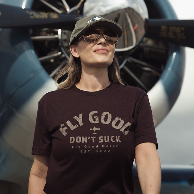 Fly Good Don't Suck Vintage Tee - Cardinal Black (Old Design)