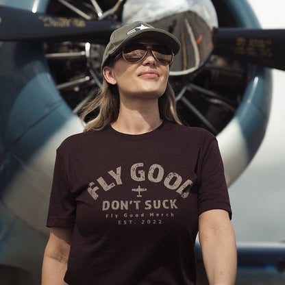 Fly Good Don't Suck Vintage Tee - Cardinal Black (Old Design)
