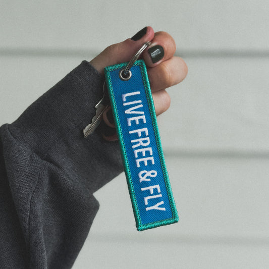 Live Free & Fly Keychain - Ocean
